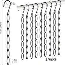3/6pcs 7-Slot Metal Chain Hanging Hooks, Space-Saving Foldable Organizer Rack, Multi-Hook High-Efficiency Storage, Durable Wardrobe Accessory For Clothes Organization - Multicolor - View 15