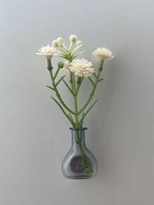 6/3/1件組磁吸迷你玻璃花瓶冰箱磁鐵，附人造花可愛花瓶，裝飾性冰箱磁鐵，強力吸附，小花苞花瓶套組，適合廚房、辦公室、禮物、美學裝飾 - A - 查看 8
