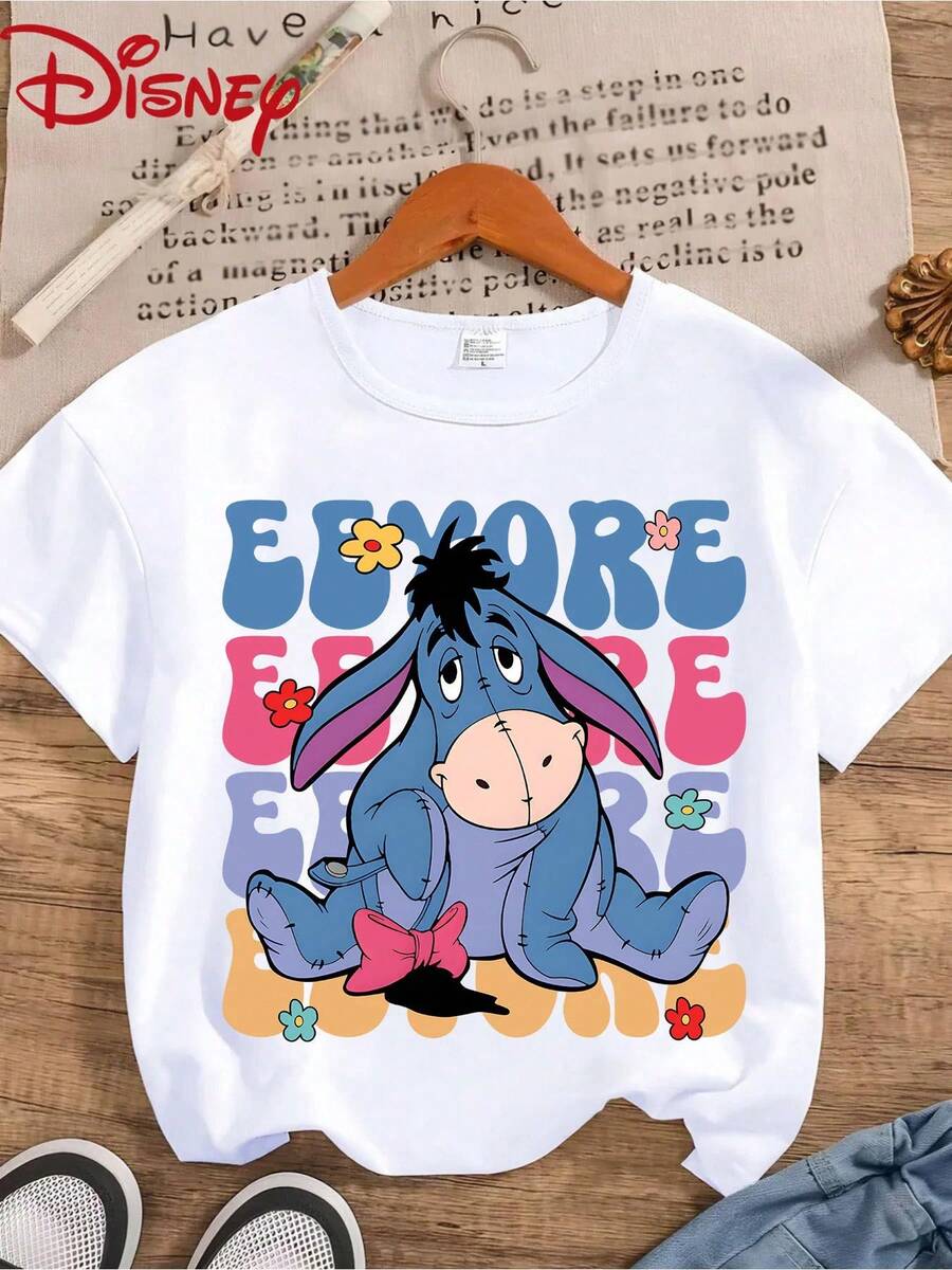 Disney Eeyore Floral Retro Print Summer T Shirt Women Casual Cartoon Short Sleeve Crew Neck Soft Tee -- Disneys Disneyland Paris The Magic Kingdom Disneyesque The House Of Mouse Mickey Mouse Empire Modest Summer Outfits Take That T Shirt Summer Coord Tops For Women Summer Summer Clothes Women Summer Clothes Summer Tops Summer Tops Women Summer Co Ord Summer Top Summer Outfits White Top Black Top Holiday Outfits For Women  Tops For Women Summer Holiday Gifts Valentine's Day Gifts Earth Day Gifts Oktoberfest Gifts Summer Bank Holiday Gifts - 白色 - 查看 1