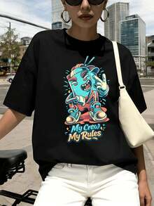Women T-Shirts - Black - View 1