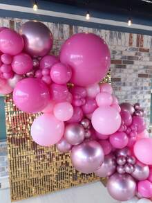 50个金属粉和玫红色乳胶气球，适用于婚礼装饰、生日派对装饰、周年庆典、毕业典礼、节日装饰、母亲节装饰、室内外装饰、家居装饰、房间装饰 - 18 YEARS - 查看 6