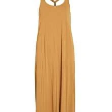 Vila Clothes Vestido midi Vila Modala maxi mostaza tirantes para mujer - Amarillo - Ver 3