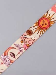 1pc Sun & Moon Pattern Lanyard, Suitable For Hanging Keys, ID Cards, Credit Cards, Bank Cards, Also Can Be Used As Phone Charm Or Keychain Accessory - Multicolor - View 6