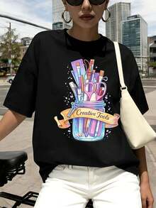 Women T-Shirts - Black - View 1