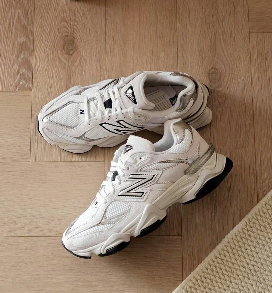 New Balance 9060 'White Black Metallic Silver'Men's-U9060JRB | Modern Street Style, Comfortable All-Day - trắng - Xem 1