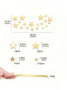 19pcs Acrylic Mirror Surface Star Sticker Set - Self-Adhesive Wall Stickers Suitable For Bedrooms, Living Rooms And TV Background Walls. Wall Stickers, Vinyl Stickers, Home Decorations, Spring Decorations, Refreshing Your Home, Mirror Wall Stickers, Room Decorations, Wall Mirrors, Bathroom Decorations, Living Room Decorations, Room Aesthetic Decorations. - Multicolor - View 13