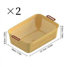 1/2/4pcs Multifunctional Plastic Kitchen Storage Basket, Stackable Ventilated Organizer Basket For Fruit Vegetable Sundries,Suitable For Home Kitchen Cabinet Storage - Multicolor - View 17