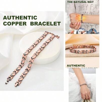 Copper Magnetic Bracelet For Women, Christian 99.9 Copper Bracelet For Women With Ultra Strength Magnets, Adjustable Biblical Cross, Gift