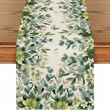 Mantel de 13x72 pulgadas con estampado floral y de eucalipto verde, decoración de mesa de cocina y comedor de primavera y verano, decoración del hogar y fiestas - Multicolor - Ver 9
