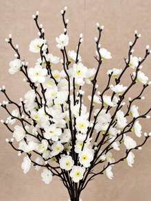 14/12/6 Artificial White Plum Blossoms, Realistic Simulated Flowers, Suitable For Wedding Decoration, Room Decoration, Home Decoration, Bedroom Decoration, Office Decoration, Hotel Decoration, Outdoor Garden Decoration, Party Decoration, Living Room Decoration, Mother's Day, Mother's Day Decoration, Mother's Gifts, Spring And Summer Decoration, Table Flowers, Wedding Table Flowers, Wedding Flowers - Multicolor - View 1