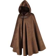 1 chiếc áo choàng dài vừa phải kiểu Viking thời Trung cổ có mũ trùm đầu, màu tối, thích hợp cho mọi mùa. - Nhiều màu - Xem 13