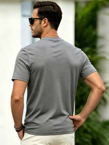 Driftmere Men's Casual Breathable Short Sleeve T-Shirt, Fashionable Printed, Lightweight Outdoor Sports Exercise - Dark Grey - View 6