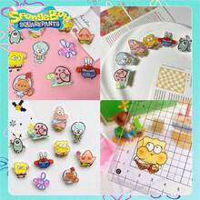 SpongeBob SquarePants 10 pièces/5 pièces Broche "Famille" mignonne et amusante, convenant pour être attachée aux vêtements, sacs ou sacs à dos. Excellent comme cadeau amusant pour les amis et la famille, récompenses en classe ou faveurs de fête. Idéal pour les anniversaires, la fête des mères, la saison des mariages, la Saint-Valentin, Thanksgiving et le Nouvel An. (Styles aléatoires) - Multicolore - Voir 4
