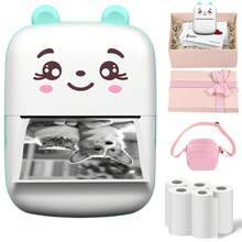 Impresora térmica portátil mini - No necesita tinta, imprime pegatinas y etiquetas, de bolsillo, impresión instantánea, compatible con teléfonos inteligentes, adecuada para notas, diarios, manualidades, gráficos de aprendizaje, diagramas de anatomía, fotos, mejor regalo de Navidad, Año Nuevo y cumpleaños - Multicolor - Ver 19