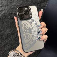 Funda para iPhone 15 14 13 12 11 8 7 XR SE Pro Max Plus 2020 2022, Funda de Acrílico Mate Metálico IMD, CYB 5118 ZZEA - Negro - Ver 5