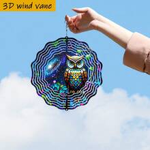 1 pieza Decoración giratoria "Búho sentado en la vid" en 3D, 10in*10in con gancho giratorio de 360°, adecuado para el hogar y el jardín en todas las estaciones (no incluye colgante), estilo aleatorio - A - Ver 4
