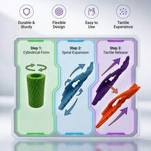 3D Printed Tactile Sensory Twisted Spiral Decompression Roller, For Office Desk, Sofa Side, Commute Bag, Instant "Stress Relief Button" Toy For Teens And Adults - Multicolor - View 11