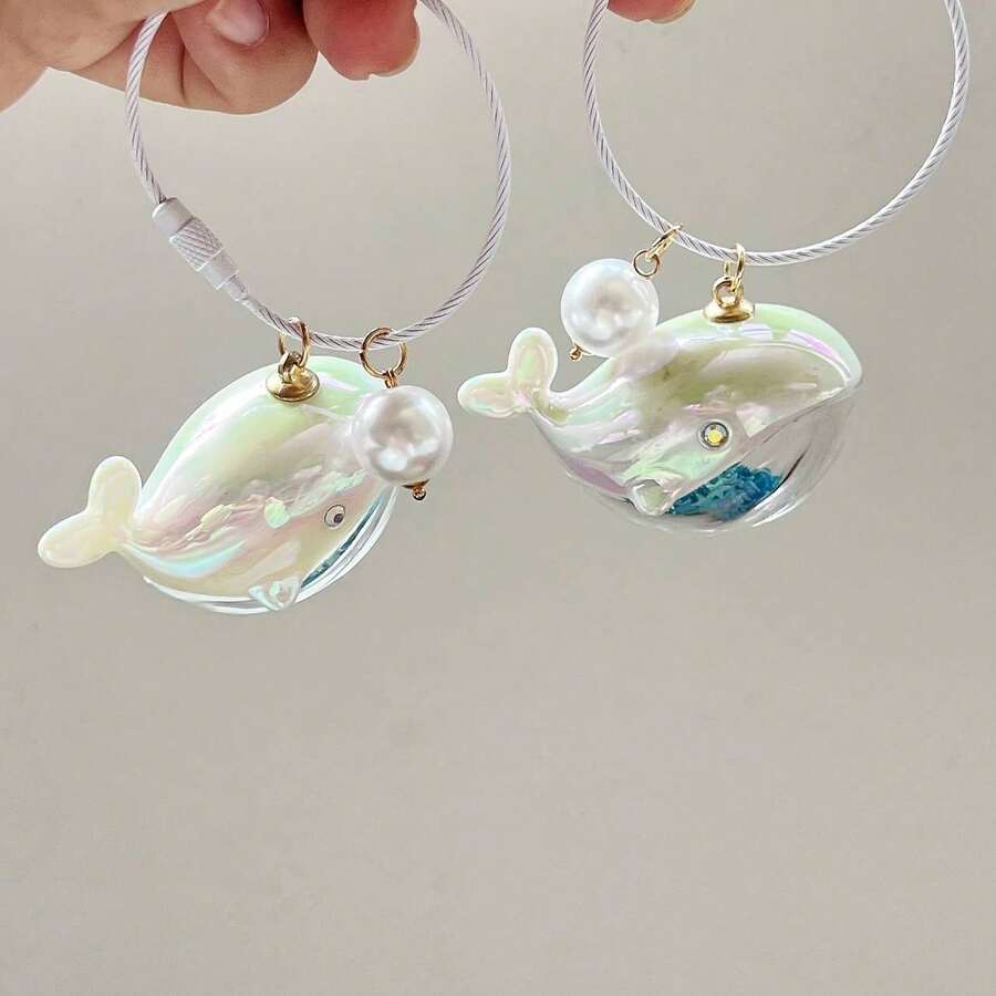 Móc khóa hình cá voi hoạt hình dễ thương, phụ kiện trang trí túi xách sáng tạo, đồ trang trí treo tai nghe, đồ trang trí treo xe hơi, mặt dây chuyền trang trí, phụ kiện túi xách, phù hợp với ba lô, ví, cặp sách của nữ, quà tặng cho phụ nữ, quà tặng Ngày của Mẹ - Nhiều kiểu dáng - Xem 1
