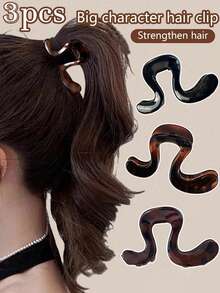 2pcs/Set Chic & Stylish Large Hair Clips, High Ponytail Fixation Clips, Loose Bun Clips, Slouchy Wave Clips, INS Style Hair Accessories, Ideal Gift For Friends Or Holidays, Claw Clips, Hair Slide, Hairpin - Multicolor - View 19