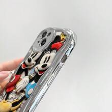 Officially Licensed Disney Mickey Mouse Phone Case, This Protective Phone Case Features A Classic Print Of Cheerful Mickey Mouse With His Iconic Round Ears And Bright Smile, Set Against A Vibrant Backdrop Decorated With Subtle Star And Polka Dot Accents, Made With Flexible, Durable TPU Material To Protect Against Everyday Scratches, Bumps, And Minor Impacts, With A Raised Camera Frame For Extra Lens Protection, Slim And Lightweight Construction That Adds Minimal Bulk And Fits Easily In Pockets And Bags, Compatible With IPhone 17, 16, 15, 14, 13, 12, 11 Pro Models, Making It A Timeless Choice For Mickey Fans And Disney Lovers, Ideal For Birthdays, Holidays, Or Any Special Occasion To Surprise Family And Friends - Bạc - Xem 6
