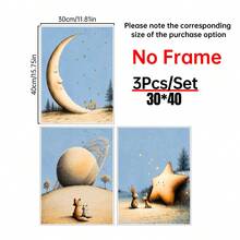 1/3pcs Moon And Deer Themed Kids Room Wall Art, Whimsical Fox Art Print | Dreamy Decor, Fairy Tale Rabbit Themed Kids Room Wall Art | Whimsical Starry Sky Wall Decor. Starry Sky Forest Themed Kids Room Decoration,Canvas Wall Art Posters For Room Home Decor Room Decor AestheticOptional Frame Room DecorRoom Decoration Stuff Wall Decor Bedroom Decor Baby Room Decoration Living Room Decor Office Decor - Multicolor - View 15