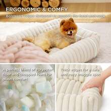Cute Dog Bed - Washable Soft Pet Bed Rectangular Shaped Plush Soft Dog Bed With Removable Zipper Cover - Multicolor - View 3