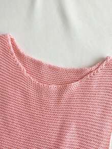 Nuevo vestido de punto para mujer Primavera/Verano 2026, vestido de punto casual de vacaciones sin mangas con flecos, diseño de dobladillo con flecos texturizados, adecuado para la playa, citas, fiestas de cumpleaños, uso independiente o en capas - Rosa Pálido - Ver 5