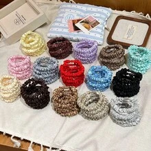 32 chiếc dây buộc tóc nữ màu trơn, độ co giãn cao, chất liệu satin mềm mại, phụ kiện tóc thường ngày, đa năng. - Nhiều màu - Xem 3