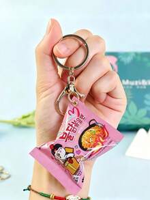 1 pieza Llavero de bolsa de aperitivo de fideos instantáneos falsos, llavero de aperitivo coreano, accesorio de bolsa, accesorio de llavero de coche, accesorio de coche para mujer, accesorio de bolsa, adecuado como regalo para amigos, maestros, etc. Regalos para madre, padre, graduación y maestro - Multicolor - Ver 5