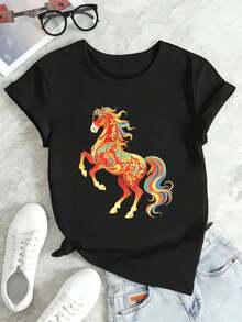 Women T-Shirts - Black - View 2