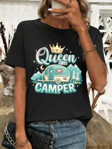 Dam-T-shirts - Svart - Visa 1
