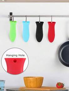 2/4 Pcs Silicone Hot Handle Holder Heat Resistant Sleeve Cover For Cast Iron Skillet Frying Pan Non-Slip Grip - View 5