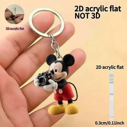  1 pieza: Llavero de Mickey Mouse de Disney - Ideal para bolsos de mujer, llaves de coche y mochilas | Para entusiastas de la moda | Accesorio elegante | Metal de alta calidad | Diseño alegre | Regalo de cumpleaños