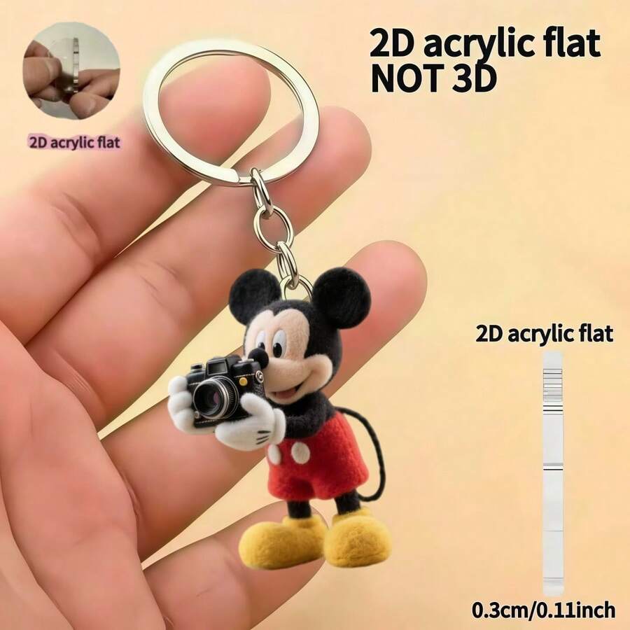Disney 1个迪士尼米奇老鼠钥匙扣 - 非常适合女士手提包、车钥匙和背包 | 时尚达人之选 | 时尚配饰 | 高品质金属材质 | 可爱设计 | 生日礼物 - 彩色 - 查看 1