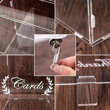 Acrylic Wedding Card Box With Silver Lock, Large Gift Card Box Suitable For Wedding Reception, Wedding, Birthday Party, Ceremony, Fundraising, Voting, Postcard, Greeting Card Box - Multicolor - View 4