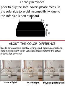 1 tấm bọc ghế sofa co giãn, chống trượt, phủ toàn bộ bề mặt, dùng được cả bốn mùa, chất liệu vải dày dặn, có thể giặt máy, chống bụi, thân thiện với thú cưng, có thể điều chỉnh kích thước cho phòng ngủ, văn phòng, phòng khách, ghế sofa hình chữ L và ghế sofa 1/2/3/4 chỗ ngồi. - Màu be - Xem 6