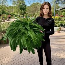 2pcs Elegant Artificial Boston Fern - 18/21 Lifelike Leaves, Large Realistic Greenery For Indoor Outdoor Decor, Exquisite Home Decor, Easy Maintenance - Green - View 3