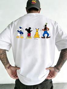 T-shirt Disney Mickey Mouse avec impression recto verso. Retrouvez quatre personnages Disney emblématiques : Donald Duck, Mickey, Pluto et D-ingo. Ce t-shirt à manches courtes et coupe décontractée est idéal pour l'été. Confectionné en coton 100 % de haute qualité, il est confortable, respirant et polyvalent. Unisexe. Parfait pour une visite à Disneyland, pour compléter vos tenues, au quotidien, pour un look streetwear ou pour les vacances. Le cadeau idéal pour les fans de Disney. Lavable en machine. - Blanc - Voir 3