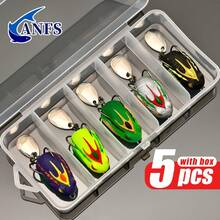 ANFS 5pcs Mini Frog Soft Lures - Double Hook Bionic Fish Bait, Bio-Electric Scale Design, Multi-Color Options, Suitable For Freshwater And Saltwater Fishing - Multicolor - View 2