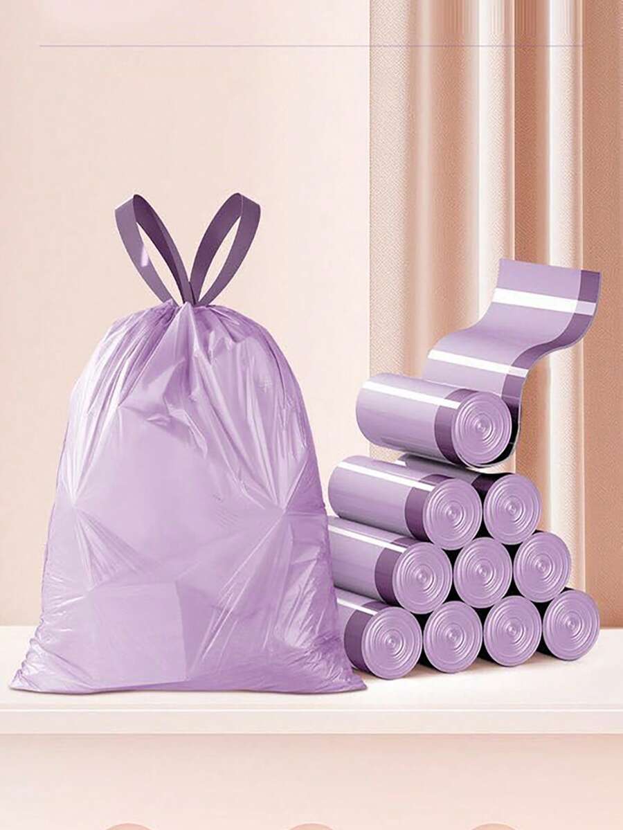 Drawstring Trash Bags, Small Size Garbage Bags, Suitable For Home, Office, Bedroom, Bathroom And Other Occasions, , Bedroom And Bathroom Trash Bags. Easily Manage Daily Trash, Keep Space Clean And Tidy, Say Goodbye To Troubles. - Multicolor - View 1