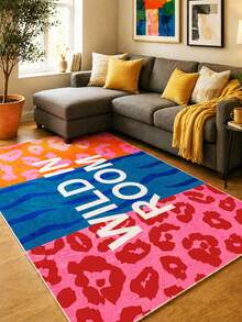 Modern Geometric Pattern Washable Area Rug - Distressed Monochrome Abstract Print Carpet For Living Room, Bedroom & Home Decor 80x200 Cm, 80x300 Cm,100x200 Cm, 120x180 Cm - Blue - View 2