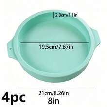 1/4件套硅胶分层蛋糕模具（4英寸/6英寸/8英寸），圆形硅胶面包模具，烘焙面包模具，蛋糕托盘模具，不粘烘焙工具，厨房小工具，厨房配件，家用厨具 - 彩色 - 查看 19