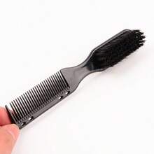 2/1 Set Men's Beard Brush, Long Handle Beard Cleansing Brush, Oil Comb And Hair Brush, Solid Color, Straight Hair Comb, Men's Beard Styling Comb, Leopard Print Comb, Leopard Print Hair Brush Styling Tool Set, With Hair Tie Tool, Hair Brush/Comb, Back To School, Travel Vacation Essential, Women's Hair Accessory,Festival,Party - Multicolor - View 1