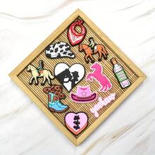 20 pièces Breloques de chaussures de cow-boy occidental - Bottes de cow-boy, chapeaux, chevaux, taureaux, étoiles, cœurs, Yeehaw, accessoires de chaussures de cow-boy en PVC/plastique - Faveurs de fête, Noël, Halloween, événements thématiques cow-boy - Décorations de chaussures durables - Multicolore - Voir 6