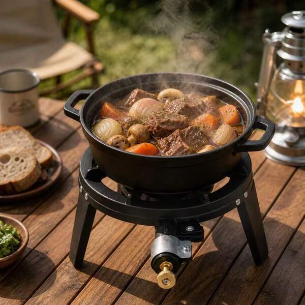 High-Power Cast Iron Stove, Outdoor Camping & Restaurant Dual-Use Gas Stove