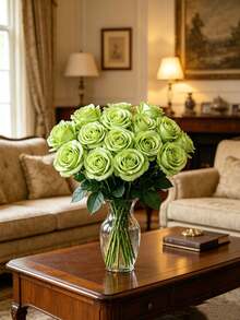 12/10/5 Green Home Decoration Simulation High-End Silk Roses, Desktop Decoration, Room Decoration Flowers, Valentine'S Day Bouquets, Wedding Decoration Brides Holding Flowers, Wrist Flowers, Chest Flower Materials, Home Restaurant Bedroom Vase Decoration Bouquets Diy Birthday Party Cake Materials, Valentine'S Day New Year Gift Materials, Shooting Props, Vase Decoration, New Year Decoration, Outdoor Garden Decoration - Light Green - View 10