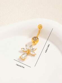 Fashionable Personalized Petal Belly Button Ring, Suitable For Daily Wear And Activities - Silver - View 4