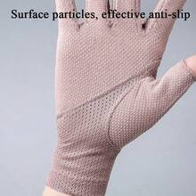 Driving Gloves UV Sun Protection Touchcreen Non Slip Summer Upf50+ Fingerless Lace Gloves For Women Outdoor Cycling - 杏 - 查看 8