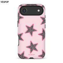 VESPOP Estuche de teléfono duro 2 en 1 brillante con patrón de estampado de leopardo rosa de moda, compatible con , 11/12/13/14/15/16/17 Pro Max, regalo de estuche de teléfono para parejas - Rosa - Ver 2