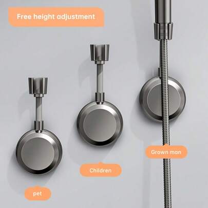 1pc Suction Cup Shower Head Holder, Drill-Free Bathroom Wall Mounted Shower Bracket, ABS Material, Summer New Arrival, Easter Gift